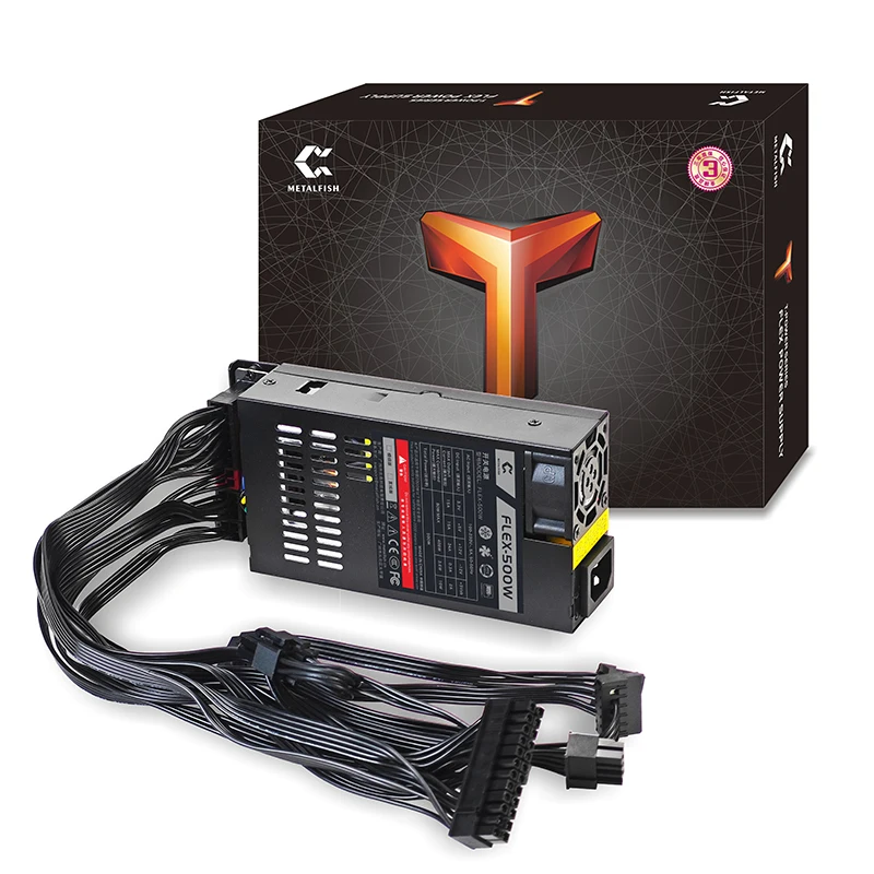 METALFISH Flex 300/400/500W Fuente de alimentación Modular Pequeño 1U Computadora PSU Flex-ATX 500W Para ITX Mini PC POS AIO (400W Opcional)