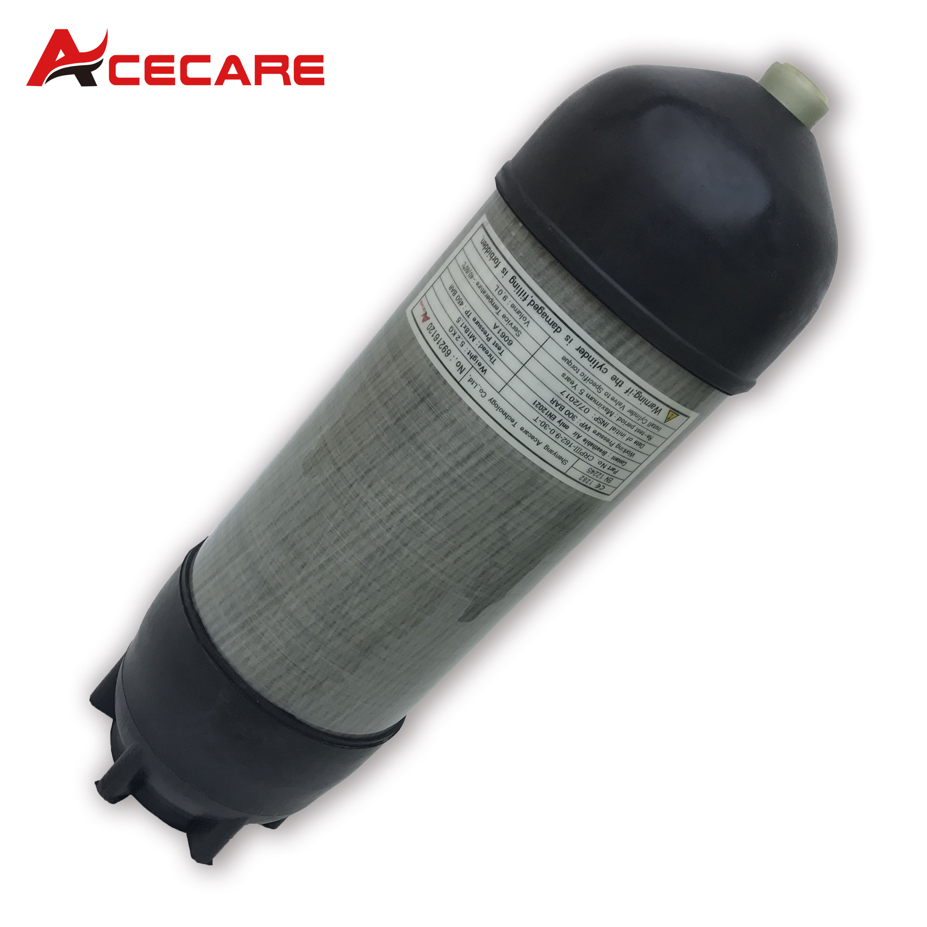 Acecare-ラバーブーツ付きhpaカーボンファイバーシリンダー、スキューバダイビング用保護、防火、3l、6.8l、9l、300bar、4500psi、30mpa