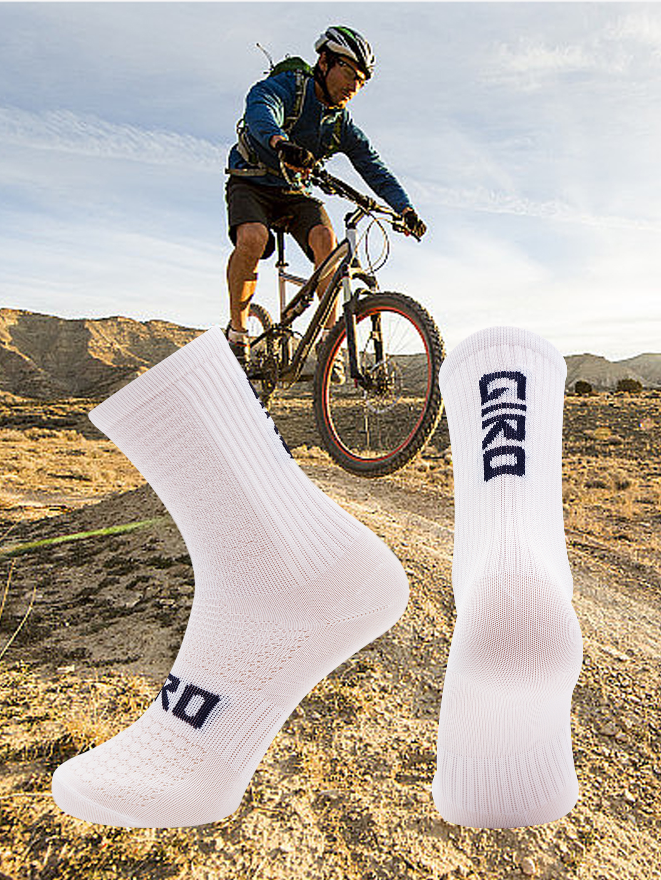 4 Paar Crew-Kompressions-Radsocken für Damen und Herren