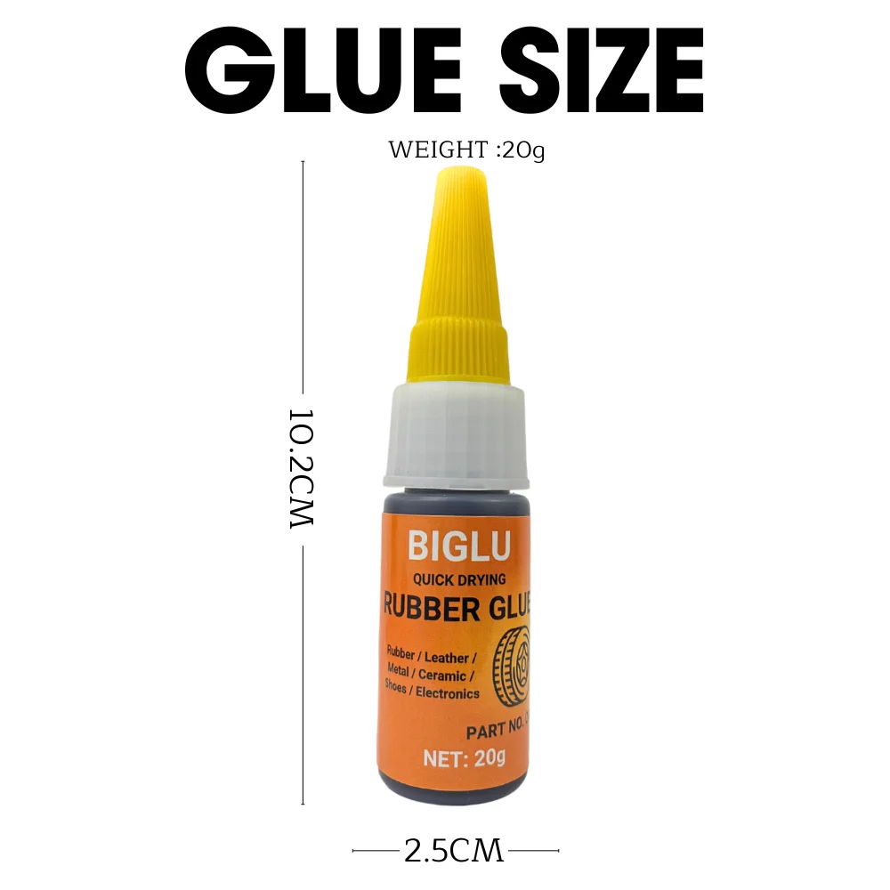 BIGLU 20g Instant Bond กาวยางสีดํายางสวมใส่กาวไม่กัดกร่อนยางซ่อมกาว