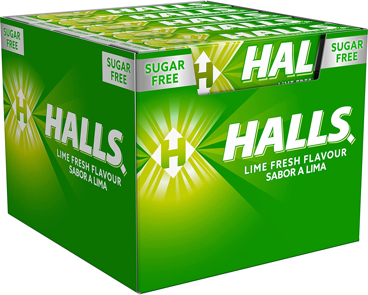Halls-Estojo com 20 Sticks de 32 g cada, Sabor, Doces Rígidos sem Açúcar, Sabor Mel e Limão, Original, Mistura Comum