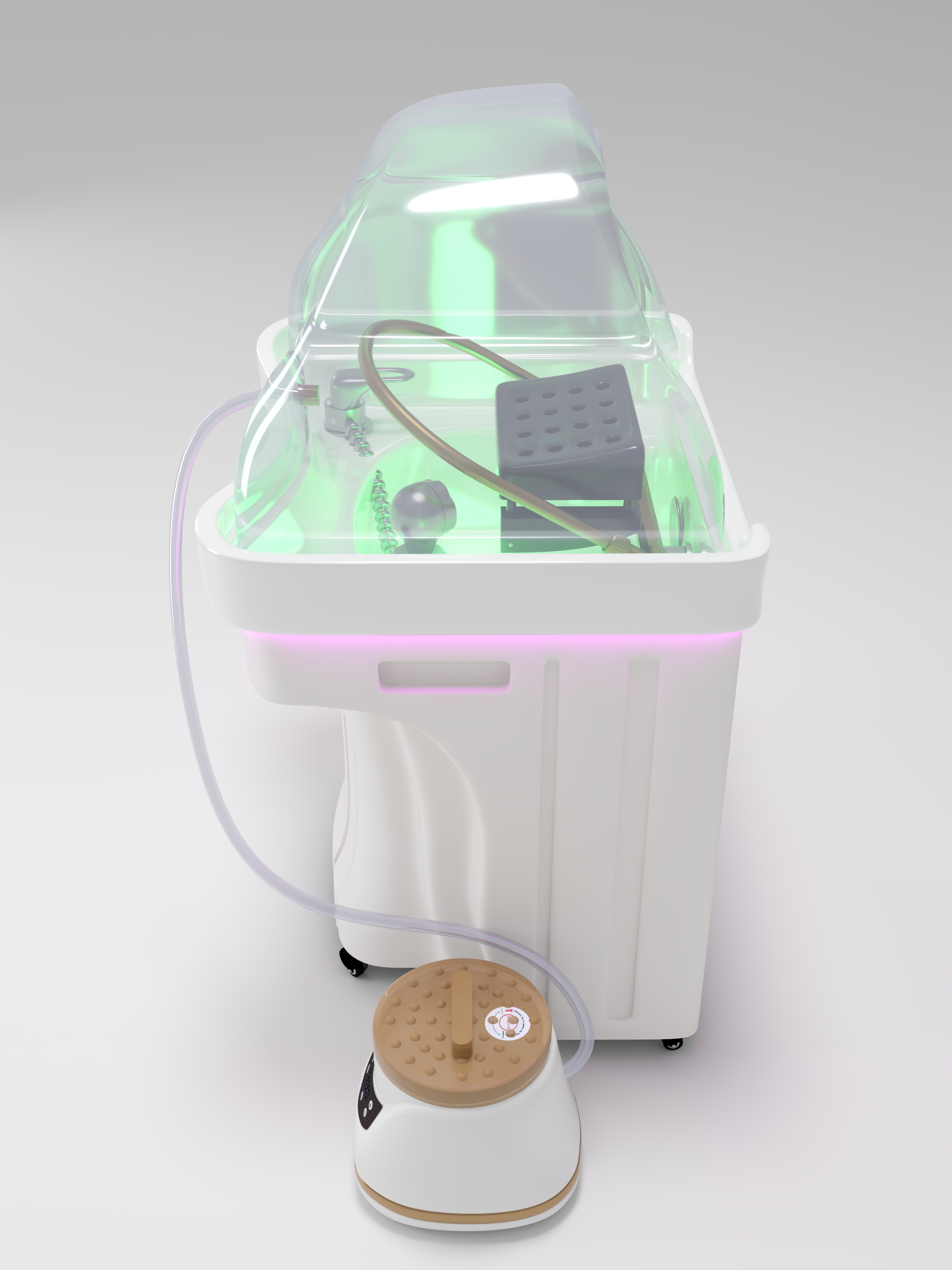 Spa-Shampolo, multifunktionaler Massagetisch, Shampolo, 60 Buchstaben Wasserspeicher + 30 Buchstaben Abwassertank + Begasungsgerät + Abdeckung