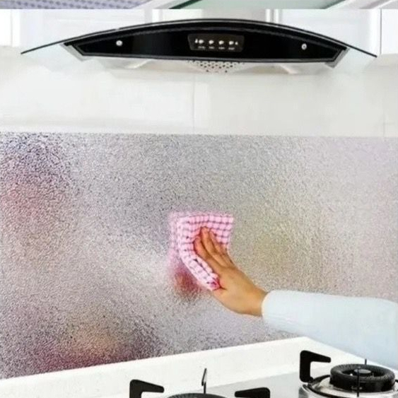 Papel de parede alumínio adesivo impermeável anti óleo para armário Cozinha