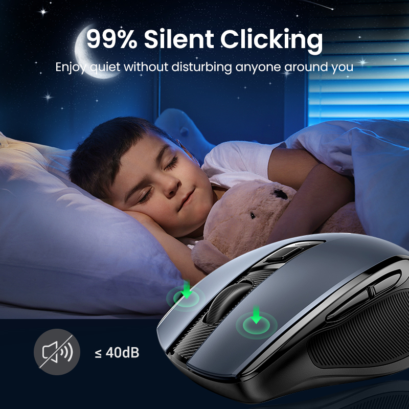UGREEN Mouse sem fio Bluetooth 5.0 mouse ergonomic 4000dpi 6 botões mudo mouse para macbook tablet laptops computer pc 2.4g camundongos
