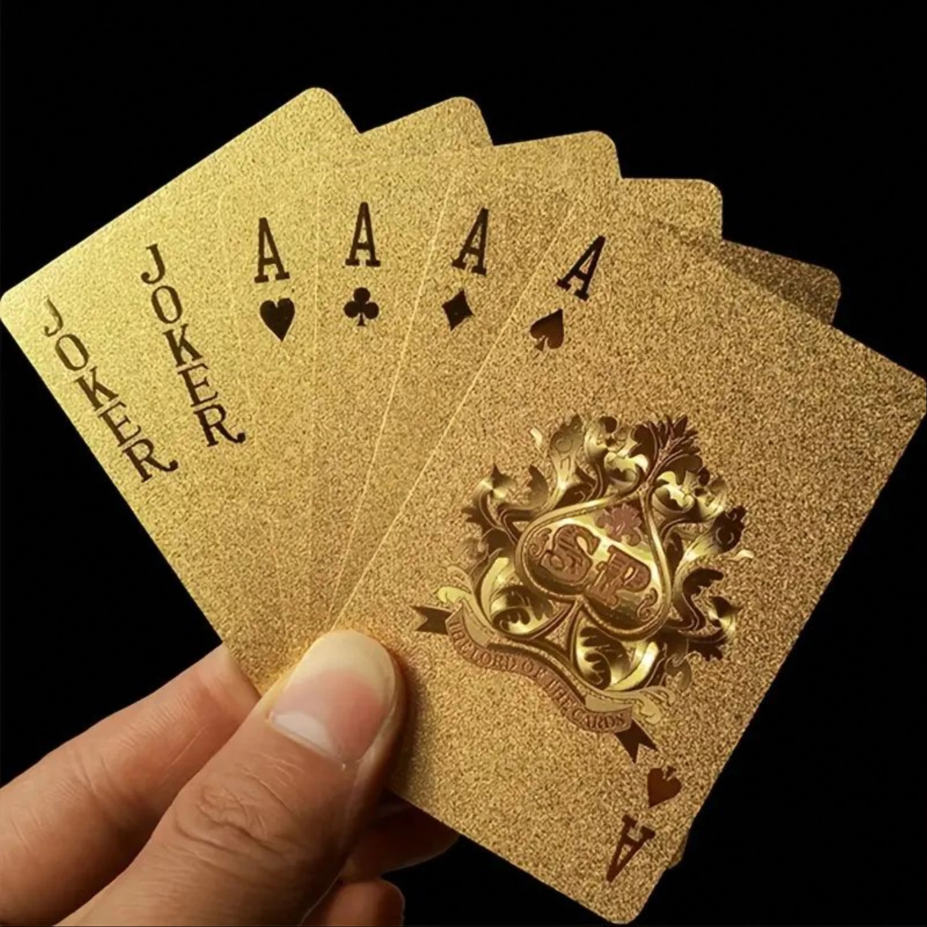 Spielkartendeck aus 24-Karat-Goldfolie – perfekt für Poker, praktische Witze und Partygeschenke! Weihnachten, Halloween, Ostern, Thanksgiving-Gi