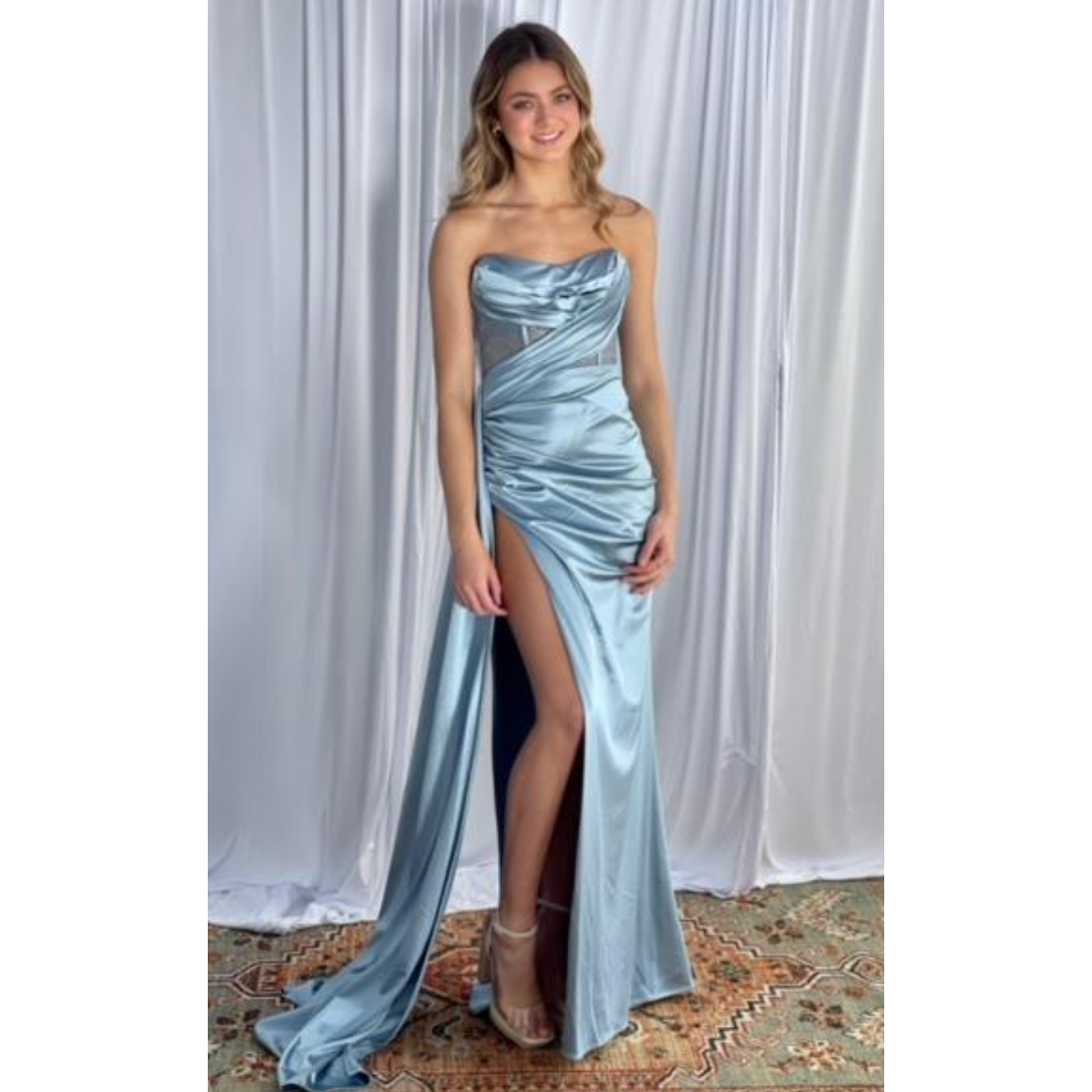 Saia plissada de cetim sem alças feminina, vestidos de noite para ocasiões formais, encaixe elegante, plissado, verão