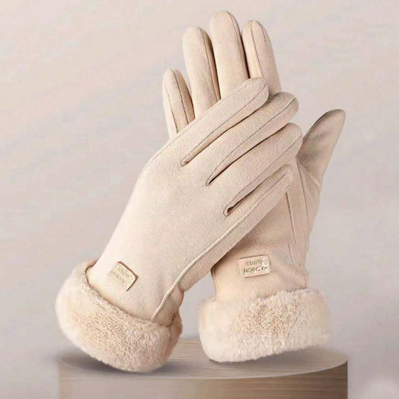 1pair Women's Thermal Lined Cycling Gloves, Winter Warmth Riding Gloves Halloween Accessories Winter Gloves
