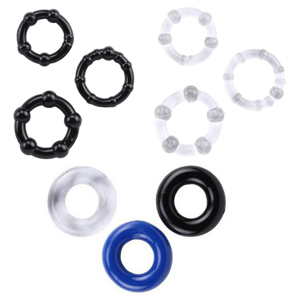 3 Pcs/Set Penis Rings Cock Rings Penis Trainer Stronger Erection Delay Ejaculation High Elasticity Time Lasting Sex Toys for Men