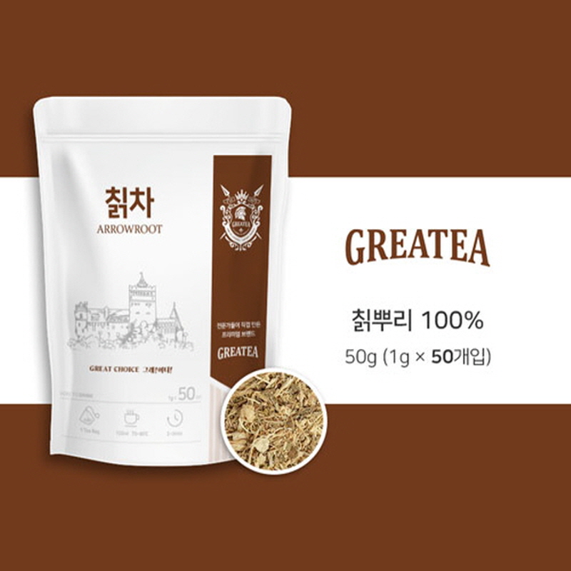 Greatea 그래이티 국산 칡 뿌리 갈근 차 50티백