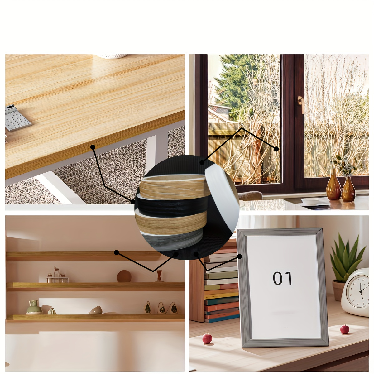 1PC 10mx2cm Preglued Edging PVC Edge Banding for Wood Kitchen Wardrobe Furniture Table Desk Board Edgeband Edger Glossy