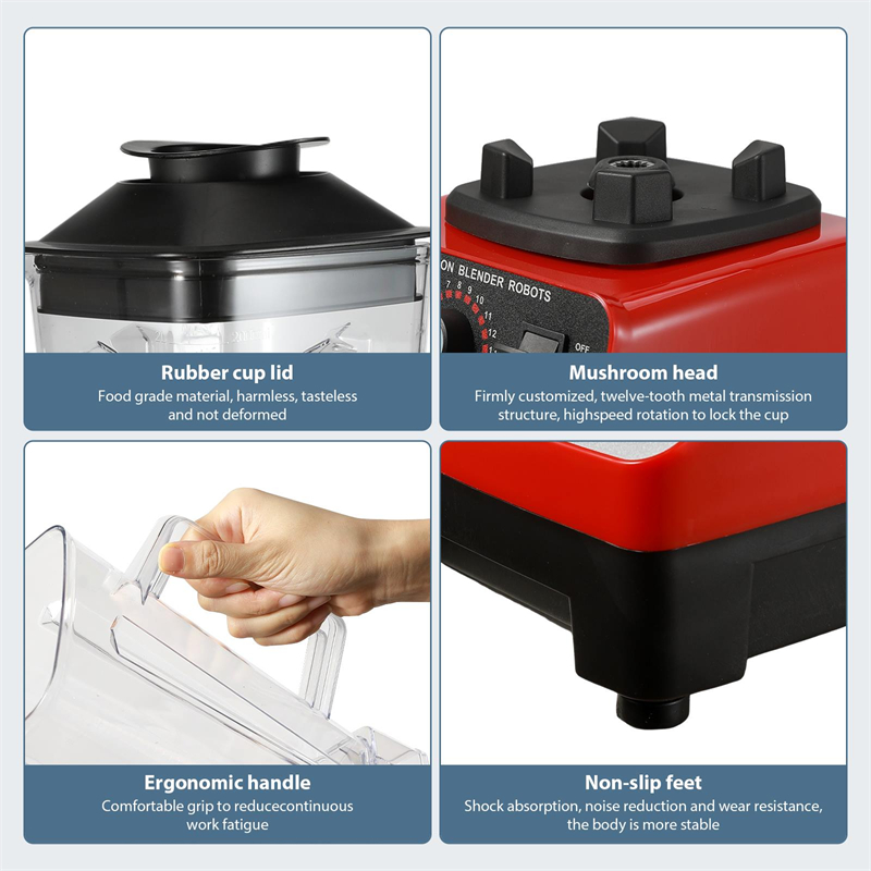 Liquidificador elétrico 2 em 1 2000W de alta potência pesado devido liquidificador comercial processador de alimentos biscoitos de gelo