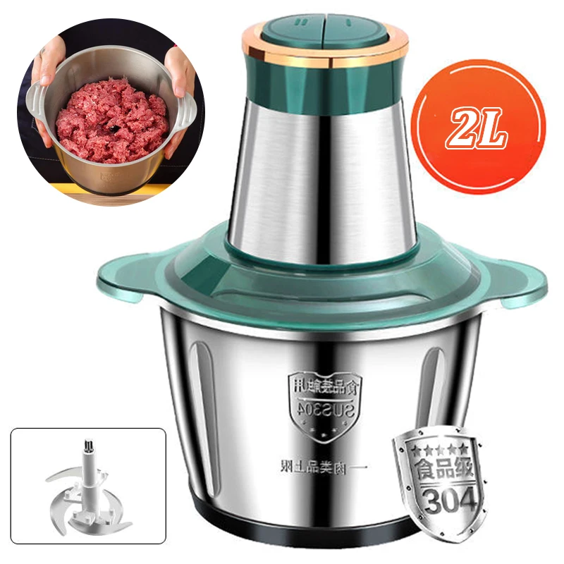 2L/5L Tritacarne Elettrico Robot Da Cucina Chopper In Acciaio Inox Cucina luce Macchina Chopper Affettatrice Macchina Smerigliatrice Domestica