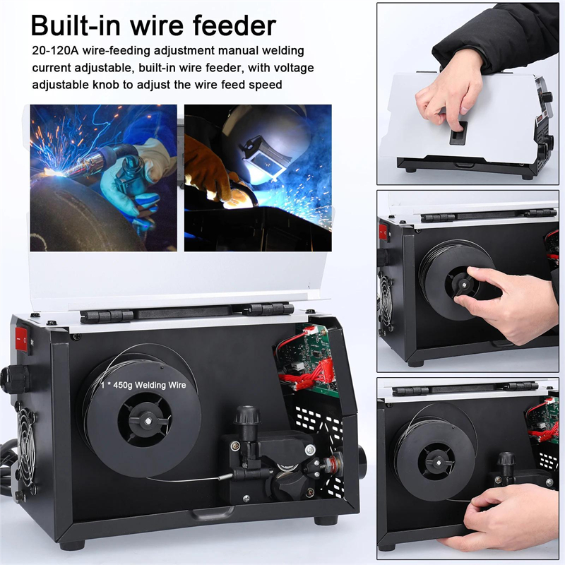 2-in-1 MIG MMA-lasmachine IGBT DC-omkeerlasapparaat Automatische draadaanvoer Contactlassen Niet-gas afschermende booglasser