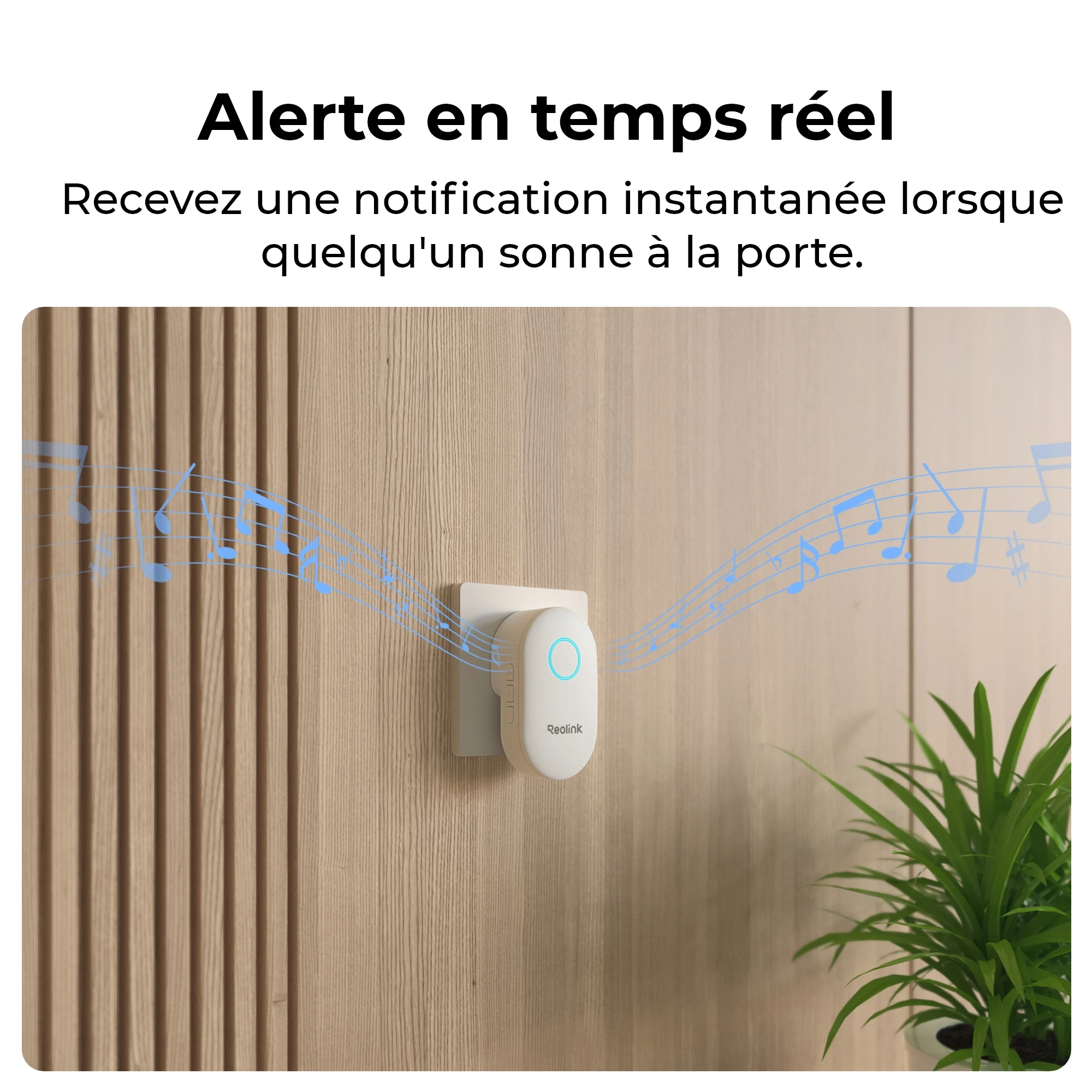 Reolink carillon, compagnon idéal pour la sonnette vidéo de Reolink, solution plug-in, contrôle à distance, sonneries, volumes et éclairages réglables