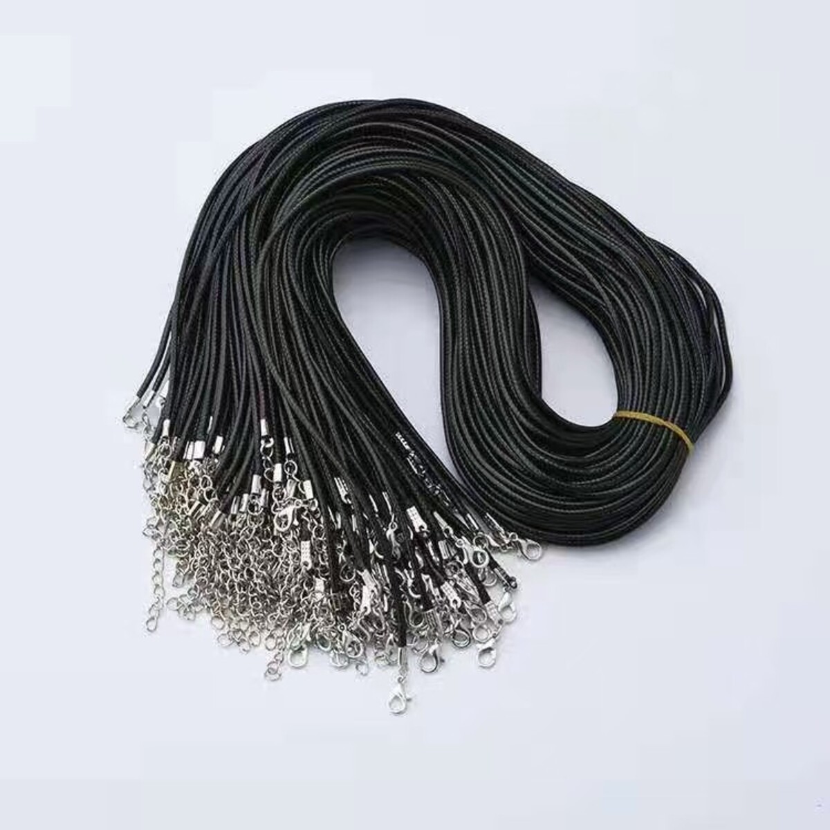 20 개/몫 랍스터 걸쇠 왁스 코드 목걸이 직경 1.5mm 2mm 블랙 한국어 왁스 로프 스레드 보석 만들기 길이 45 50 60cm