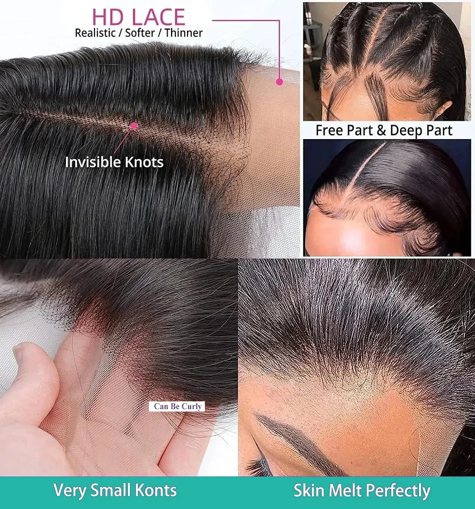 Parrucca diritta del merletto dell'osso HD 13X6 capelli umani Bob 6x6 chiusura parrucche Glueless 13x4 pizzo frontale prepizzicato crudo 200 densità per le donne