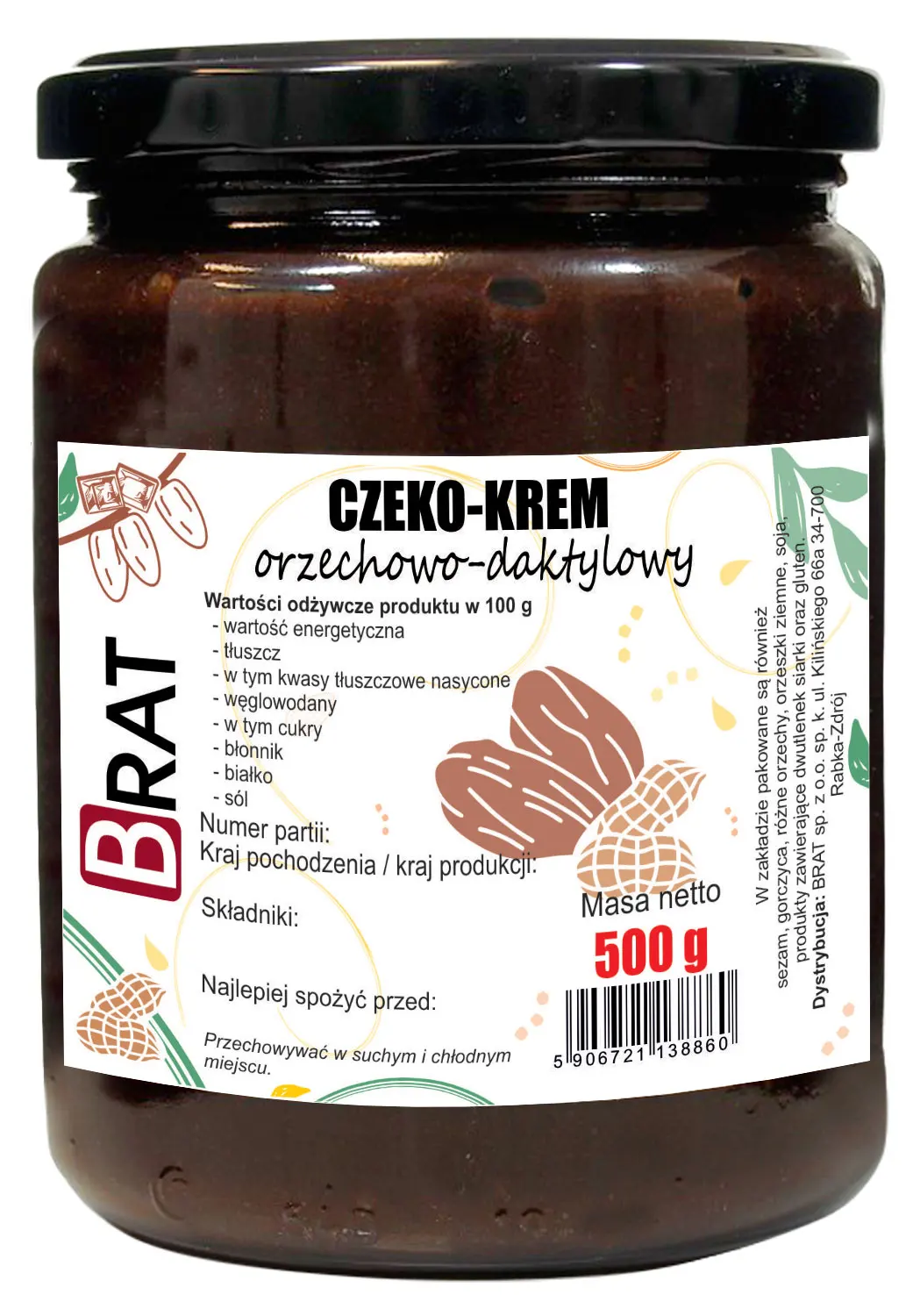 Czeko-krem daktylowo-orzechowy 500g