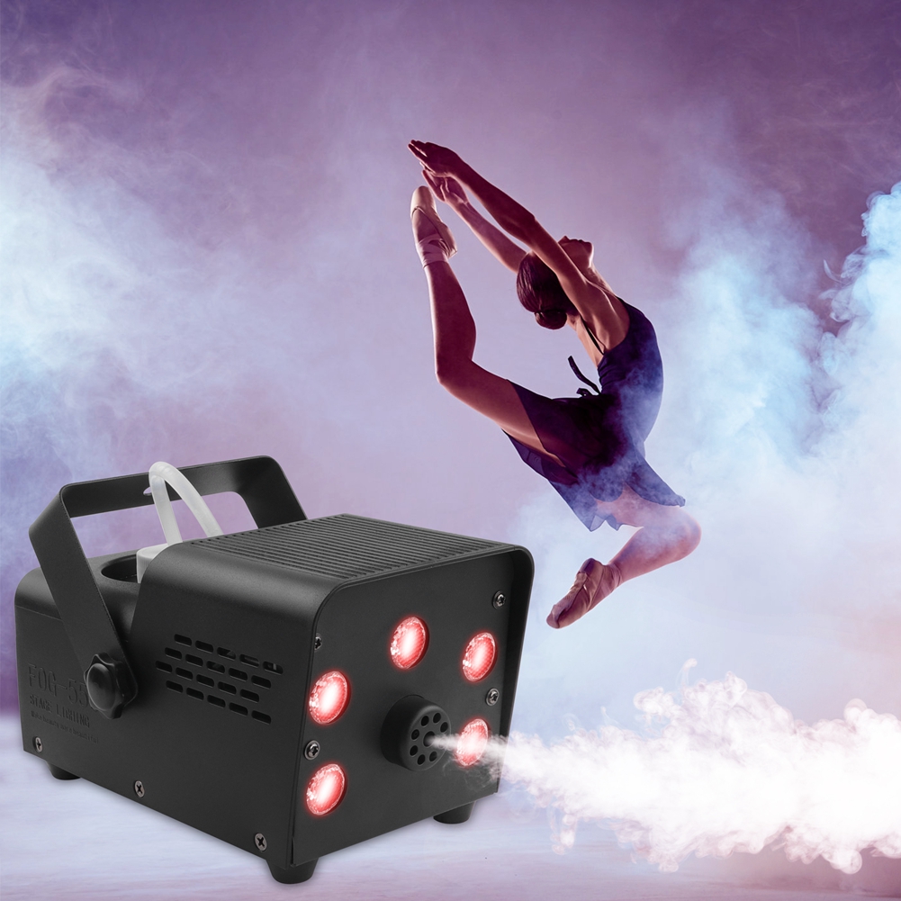 500W 5PCS RGB LED Smoke Machine Wireless Remote Control Fogger Machine Stage Effect Light For Christmas Party Halloween DJ Party