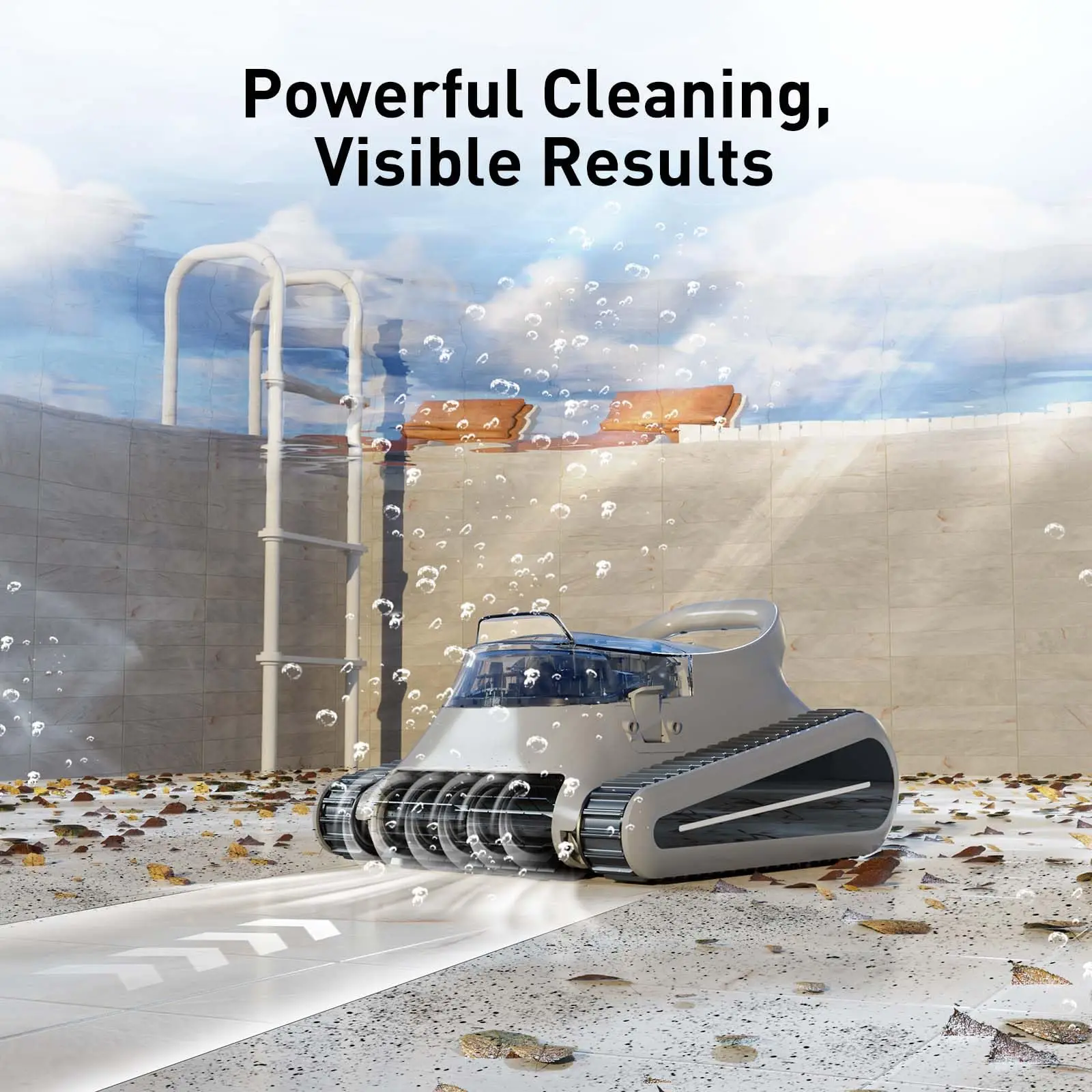 Seauto Robotic Pool Vacuum, 210 Mins Runtime, Wall-Climbing, Suitable for Walls and Floors of 2000 Square Feet