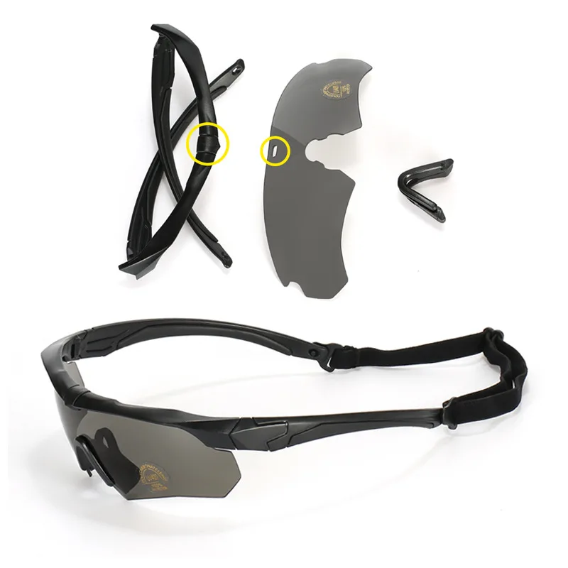 Nuevas gafas tácticas polarizadas, juego de 3 lentes, gafas de escalada para deportes al aire libre, gafas protectoras de seguridad a prueba de viento y polvo