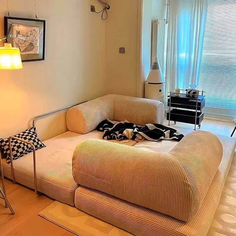 Das neueste europäische Retro-High-End-Wohnzimmersofa aus Cord mit Vakuumkompressions-Schlafsofa, faltbare, anpassbare Wohnmöbel