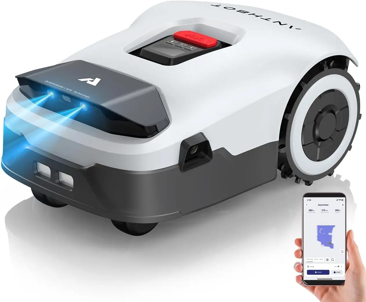 ZUPEŁNIE NOWA kosiarka automatyczna bez przewodu - 0,22 akra, pełnopasmowa kosiarka automatyczna RTK+4-Eye Vision