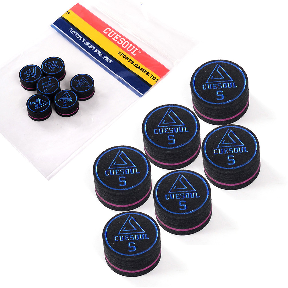 CUESOUL 6 Stück/Set 14 mm gebackene Schweine-Wildleder-Billard-Snooker-Queue-Spitze und Pool-Queue-Spitze