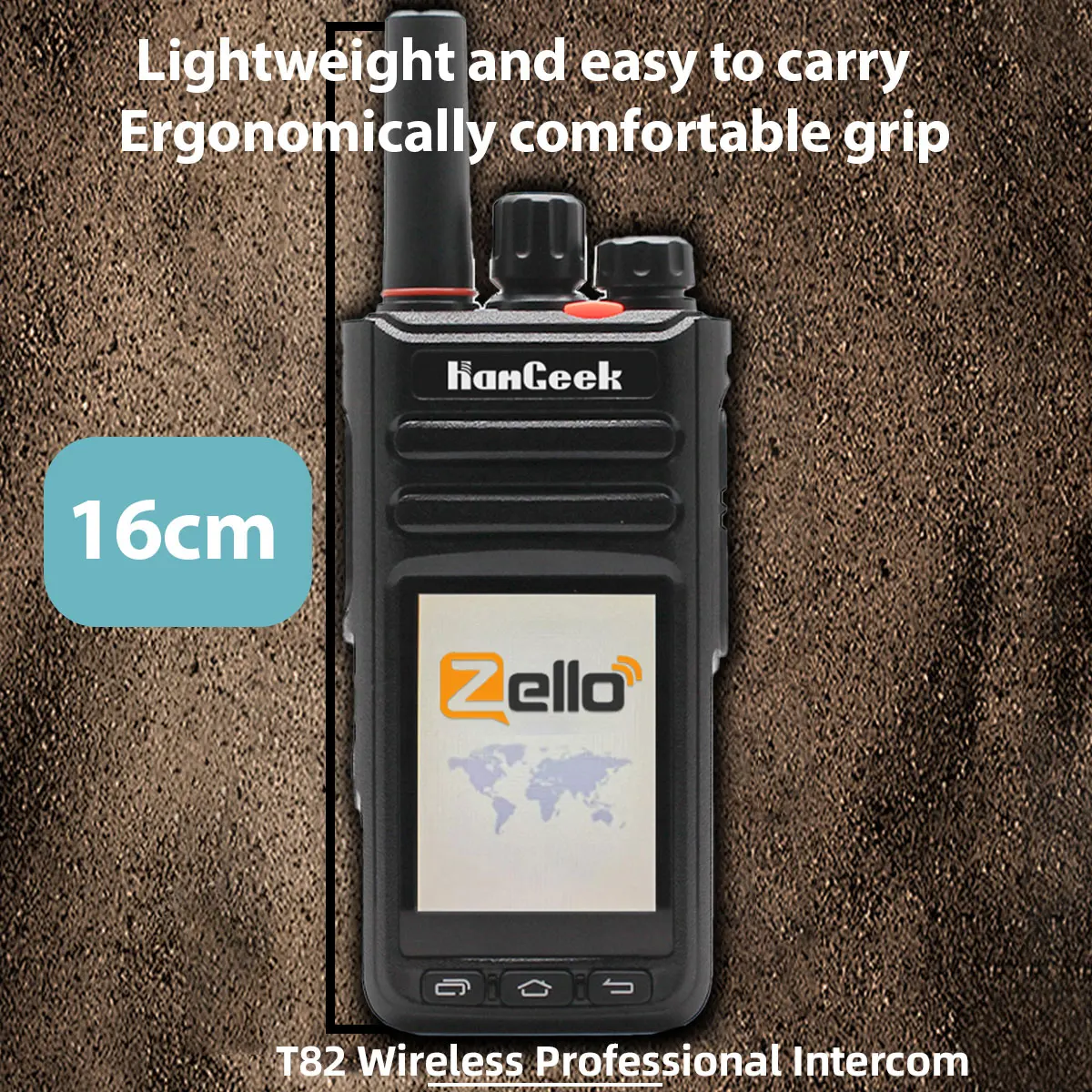 Hangeek t82 zello 2g/3g/4g Walkie Talkie mit Touchscreen unterstützt WLAN Bluetooth Public Network Intercom