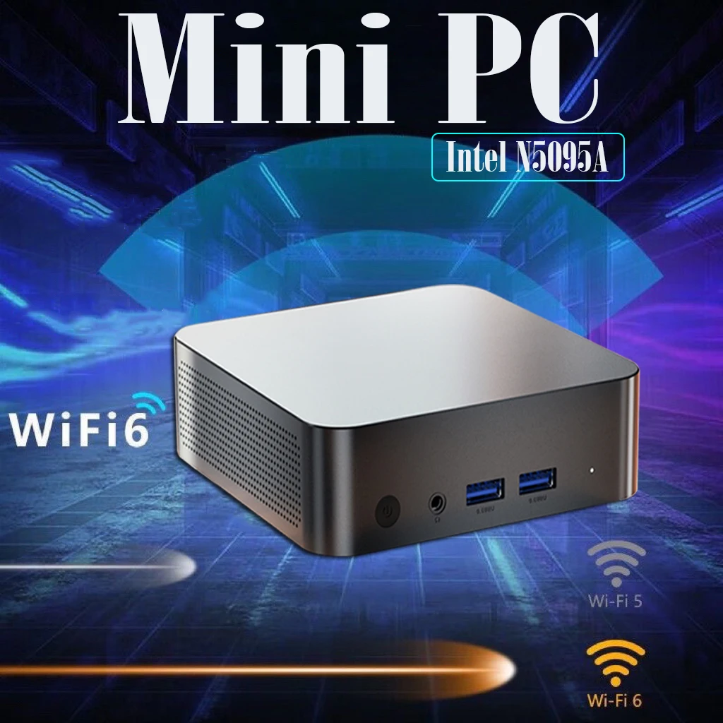 Gaming Mini Pc Intel Celeron N5095a Windows 11 Pro 16Gb Ddr4 1Tb Ssd Wifi 6 M.2 Uhd Graphics 1000Mbps Draagbare Mini-Pc Desktop