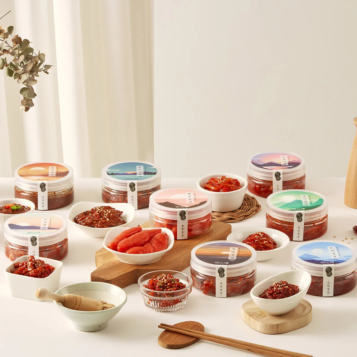 [명심정]밥도둑 젓갈 200g 2개 9,900원!  오징어젓갈,낙지젓갈,갈치속젓갈,명란젓갈 외