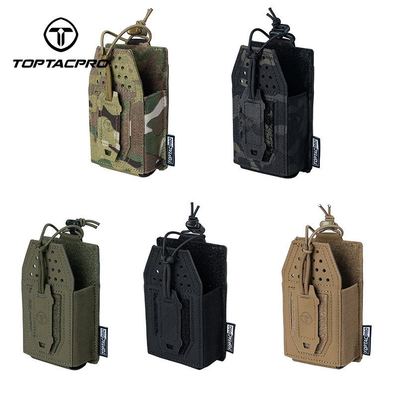 TOPTACPRO Tactical Mini Radio Pouch Molle Walkie-talkie Interphone Pouch Duty Tactical Molle Tool Pouch 8524