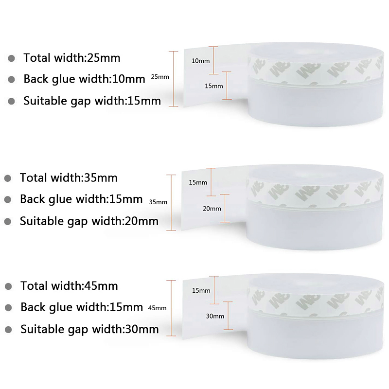 3M/5M Door Bottom Seal Strip Weather Window Rubber Seal Weatherstrip Windproof Dust Self Adhesive Door Windshield Sealing Tape