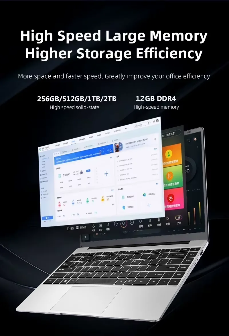 Computer portatile Windows 11 da 14,1 pollici Intel Core i7 7500U 12 GB DDR4 512 GB 1 TB SSD Sblocca Notebook PC Computer 1080 P Laptop da ufficio