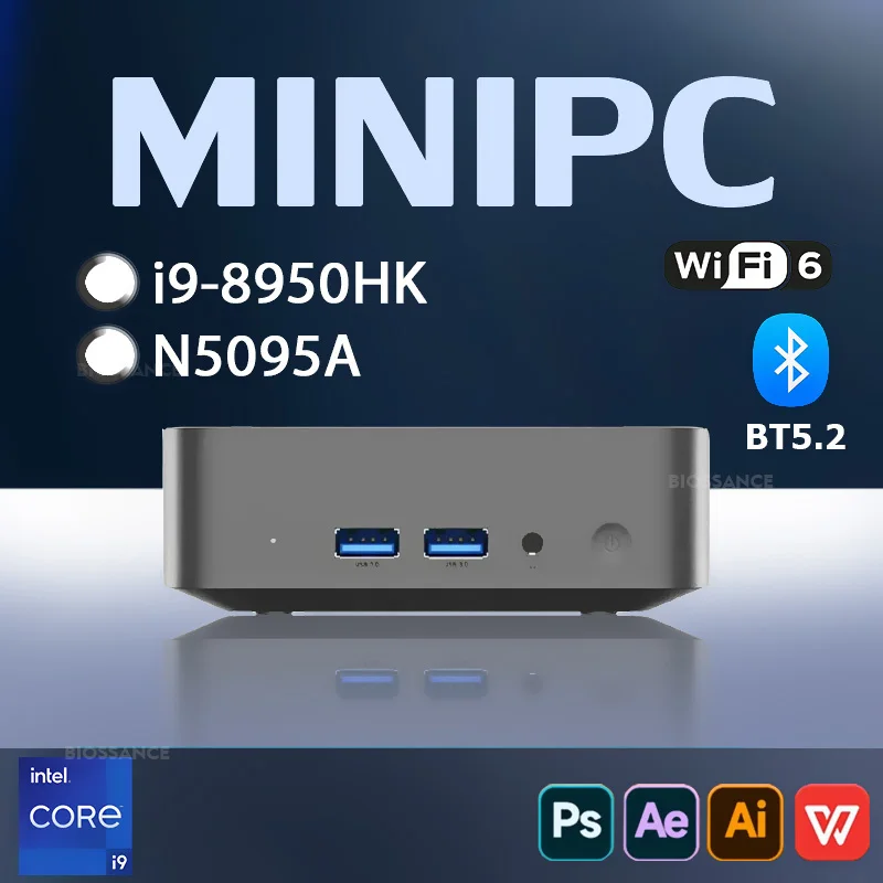 Mini PC Windows 11 Intel Core i9 8950HK N5095A Computer da gioco per Pc Desktop 16GB DDR4 1TB SSD WiFi6 BT5.2 Mini PC Desktop portatile