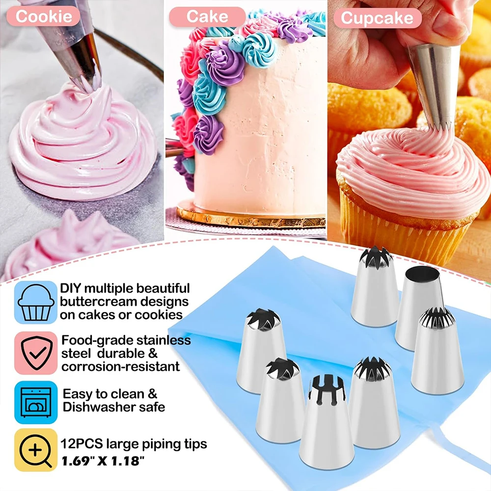 1 ชุดเค้กตกแต่งเค้กตกแต่งท่อหัวฉีดตกแต่งครีมเบเกอรี่เครื่องมือ Frosting เค้กวันเกิด Cupcakes DIY Art