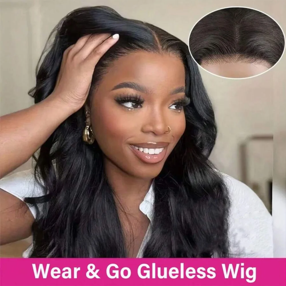 30-дюймовые бесклеевые парики Wear And Go, человеческие волосы, предварительно вырезанные парики спереди, человеческие волосы 4x4, объемная волна, парик из человеческих волос для женщин, парики