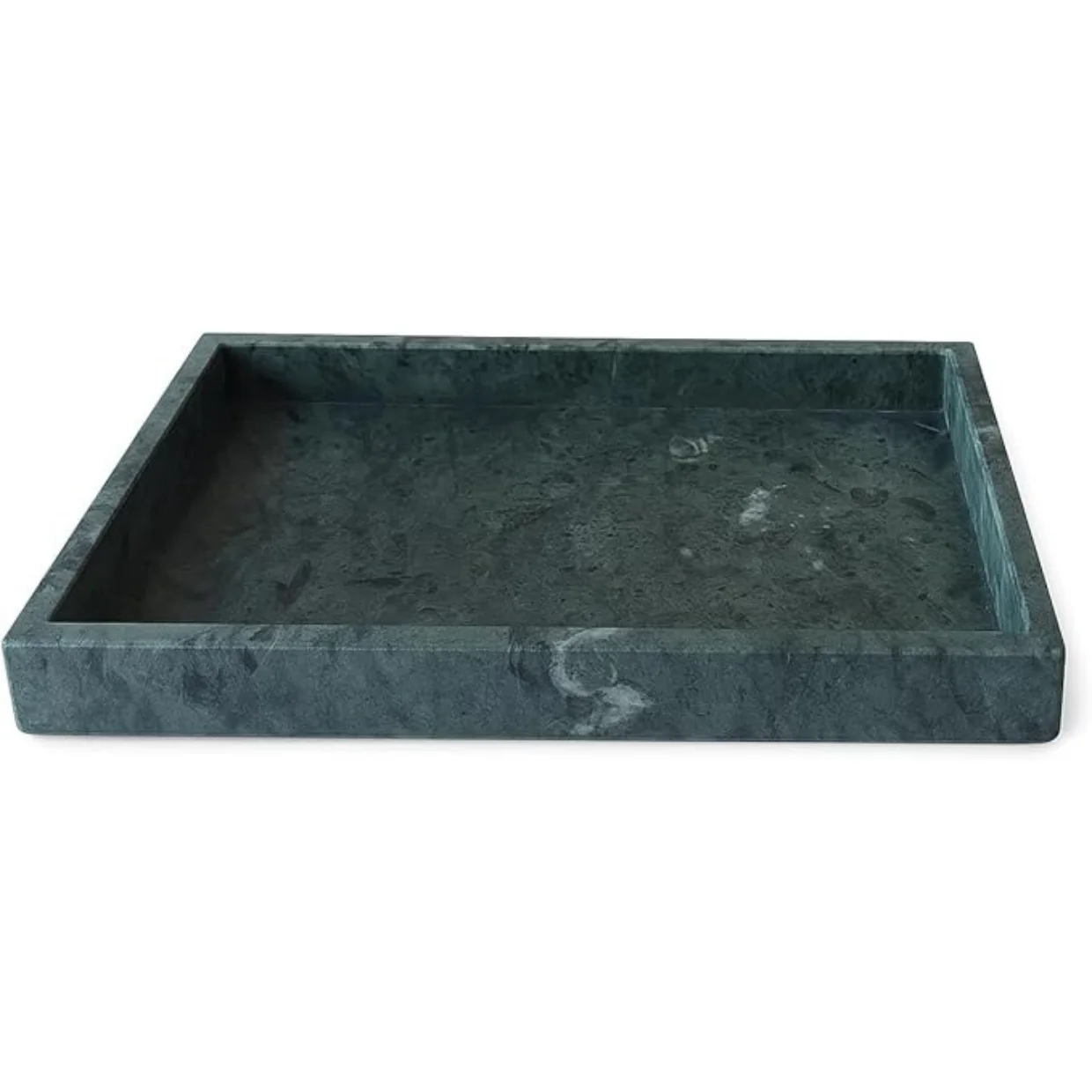 Vassoio Rettangolare in Pietra Naturale Verde 🪨 30 × 20 cm | Con Bordi Rialzati | Portaoggetti Elegante per Bagno, Cucina e Soggiorno | Uso Decorativo di Design – Made in Italy 🇮🇹 - Kalu Creations –