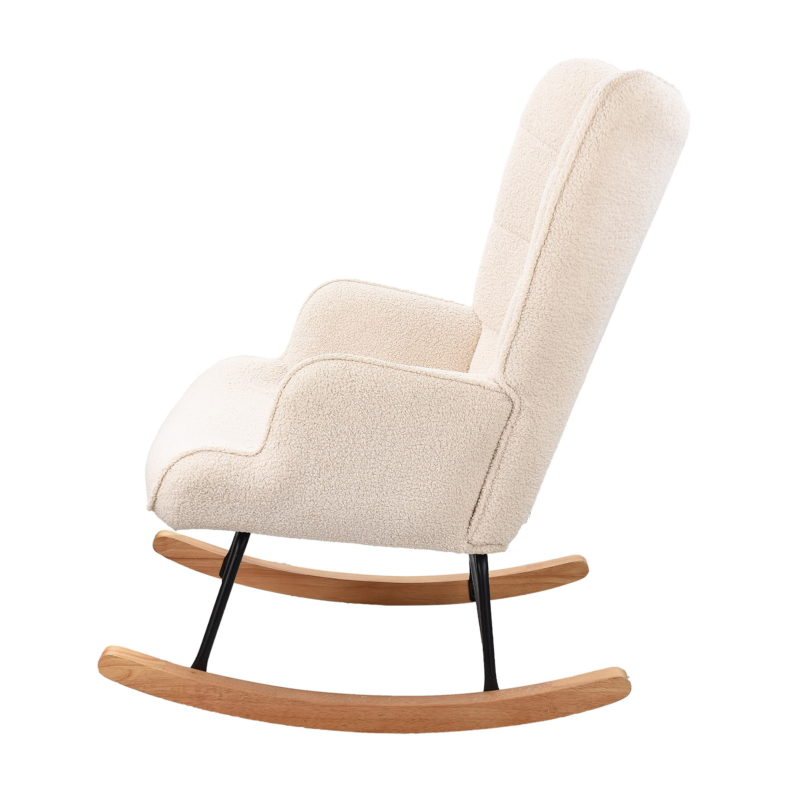 Mecedora Comanlai, sillón reclinable, silla de enfermería, silla columpio, mecedora de terciopelo de peluche, con respaldo a cuadros