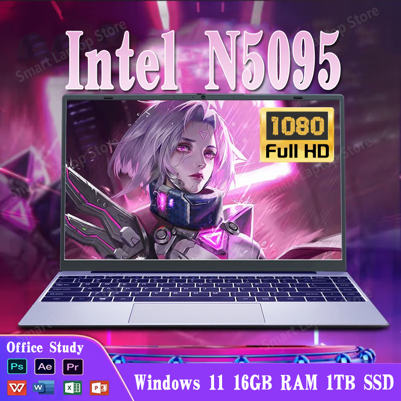 Ordinateur portable Windows 11 Pro, Intel Celeron N5095, ordinateur portable, PC Gamer, ordinateur d'étude de bureau, lapmedicaments, 16 Go DDR4, 14.1 Go, 1 To SSD, 512 pouces