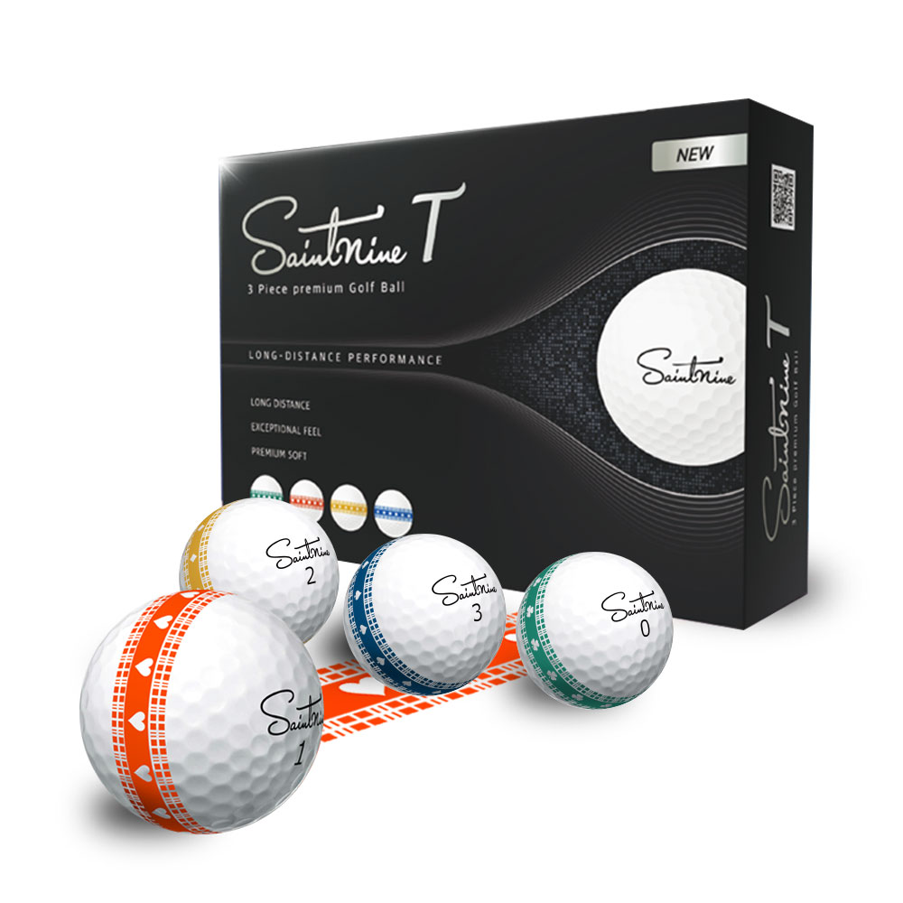 세인트나인 T 골프공 3피스 300도 퍼팅라인 12구