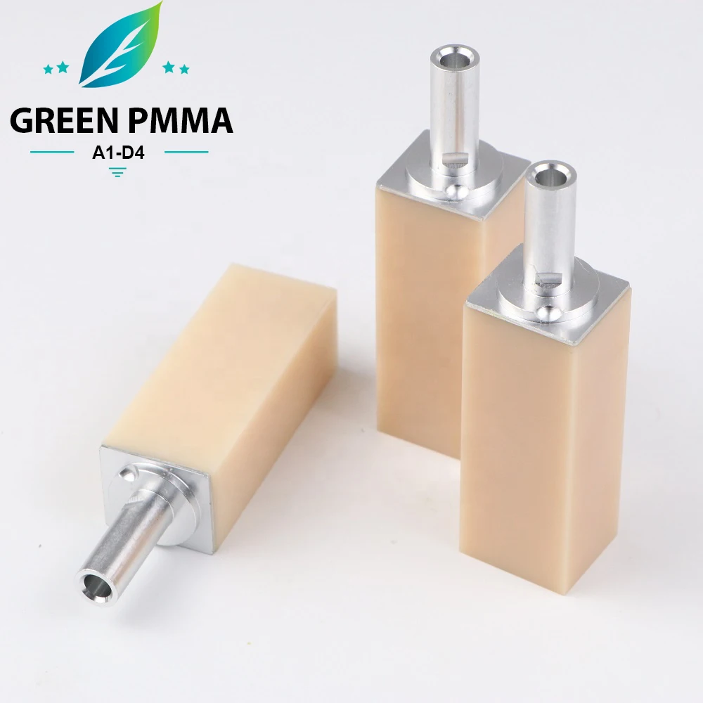 Hijau 15 buah Monocolor PMMA Block CAD CAM Cerec Resin sementara mahkota dan sistem Material jembatan penggilingan untuk produk Lab gigi