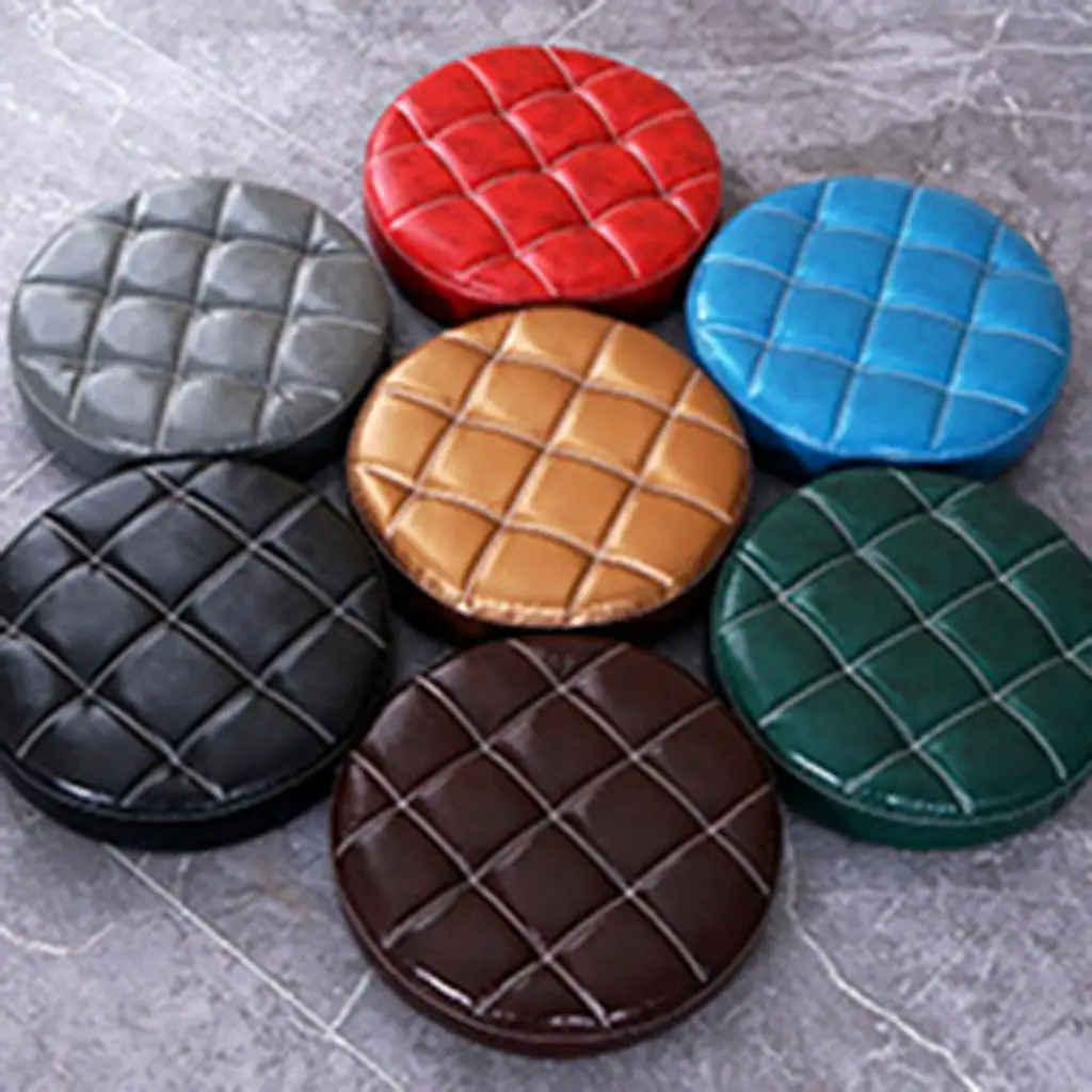 Almofada de assento redonda para banco de bar, assento de substituição, fácil de instalar, capa de couro pu resistente para salão de beleza, barbeiro, bar de café