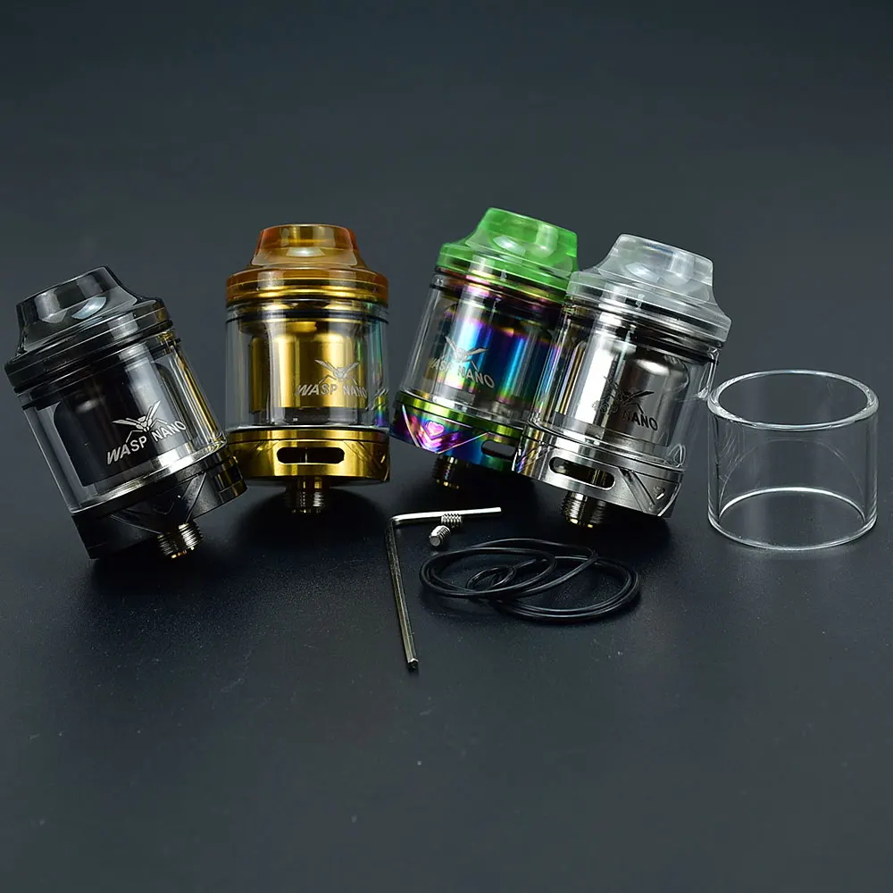Wasp Nano RTA MTL Bobina Fusible Clapton 23 mm Atomizador TopFilling Tanque de 2 ml Atomizador rta vs YFTK Flash e Vapor V4.5S+ RTA