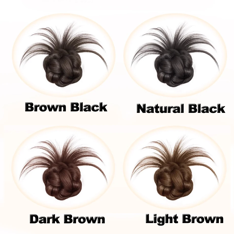 Elegancka syntetyczna peruka z pąkami kwiatowymi z klipsem dla kobiet Messy Curly Scrunchie Chignon Bun Ponytail Extensions Low Bun Hair Wig