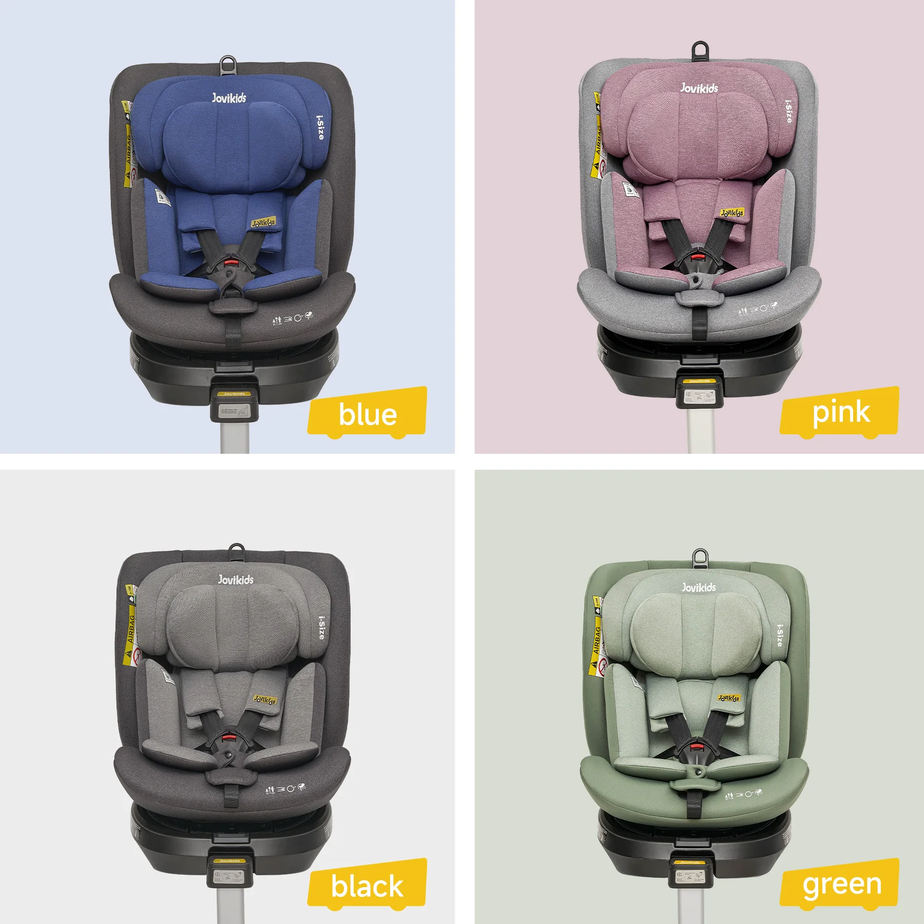 Jovikids Ranger 360 °   Assento giratório para carro de bebê tamanho i 40-150cm com perna de apoio