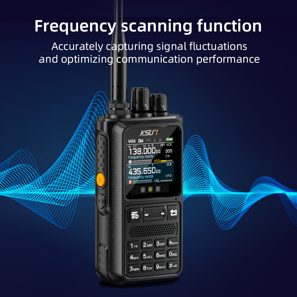 KSUT UV110D Walkie Talkie Long Range High Power Professional Transceiver Ham Radio Stations UHF AM Radio Blue-tooth APP Program