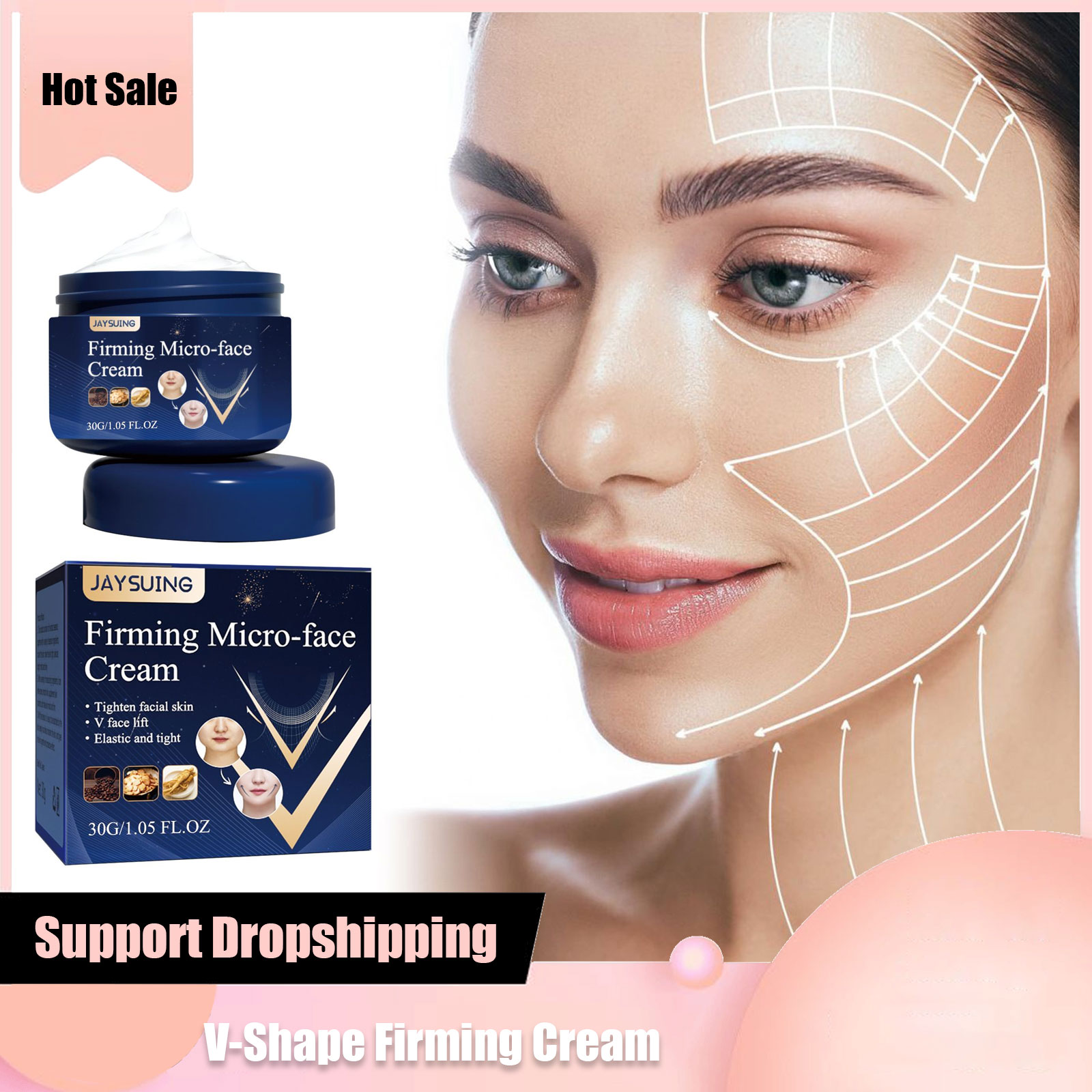 V forma elevador creme s-limming levantamento melhorar masseter muscular queixo duplo anti w-rugas remodelar rosto contador endurecimento cuidados com a pele