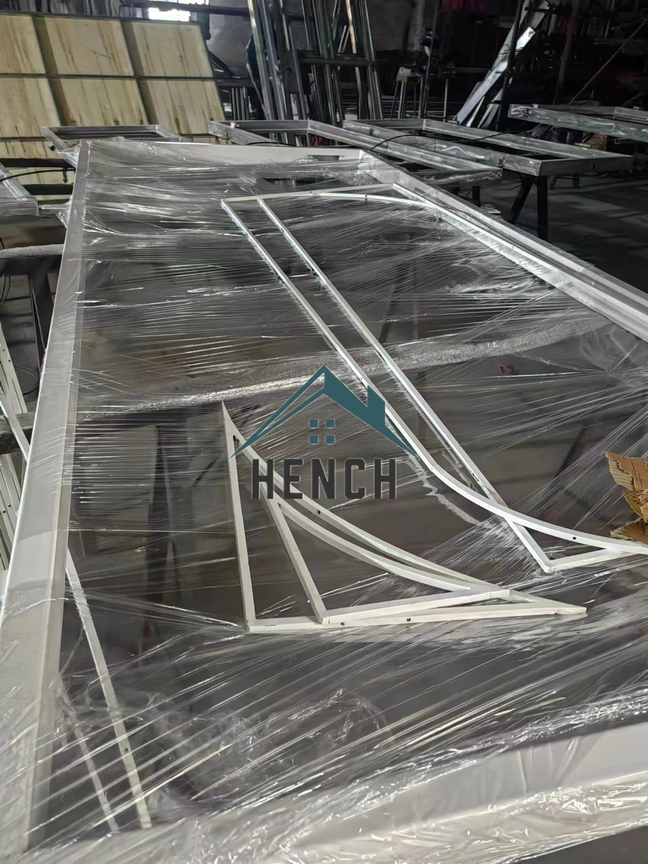 Hendidura de hierro, vidrio, acero, diseño de puerta francesa, China