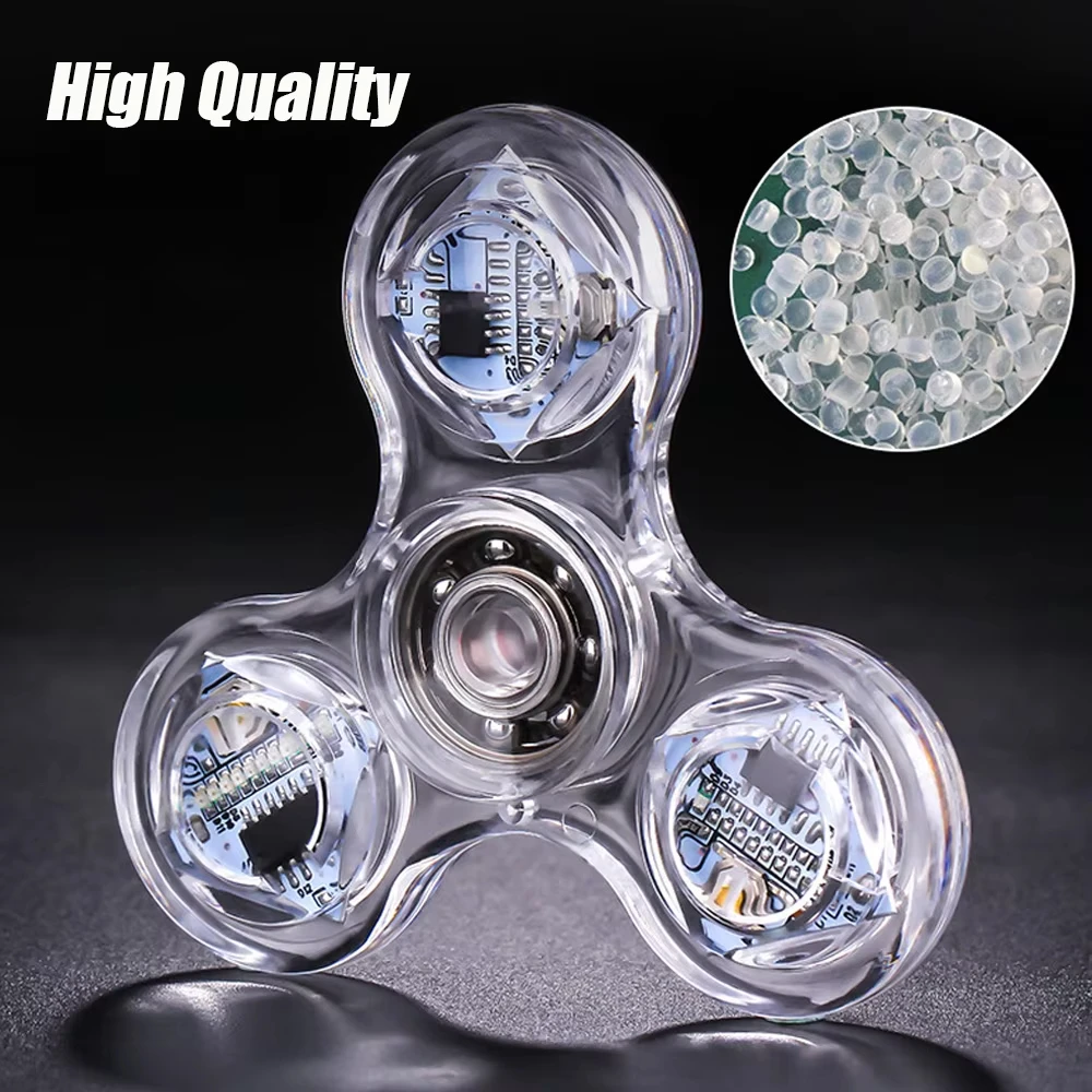 ไฟ LED Fidget Spinner Luminous Finger ความเครียดบรรเทาของเล่น Hand Top Spinners Glow in Dark Light วันเกิดคริสต์มาสของขวัญ