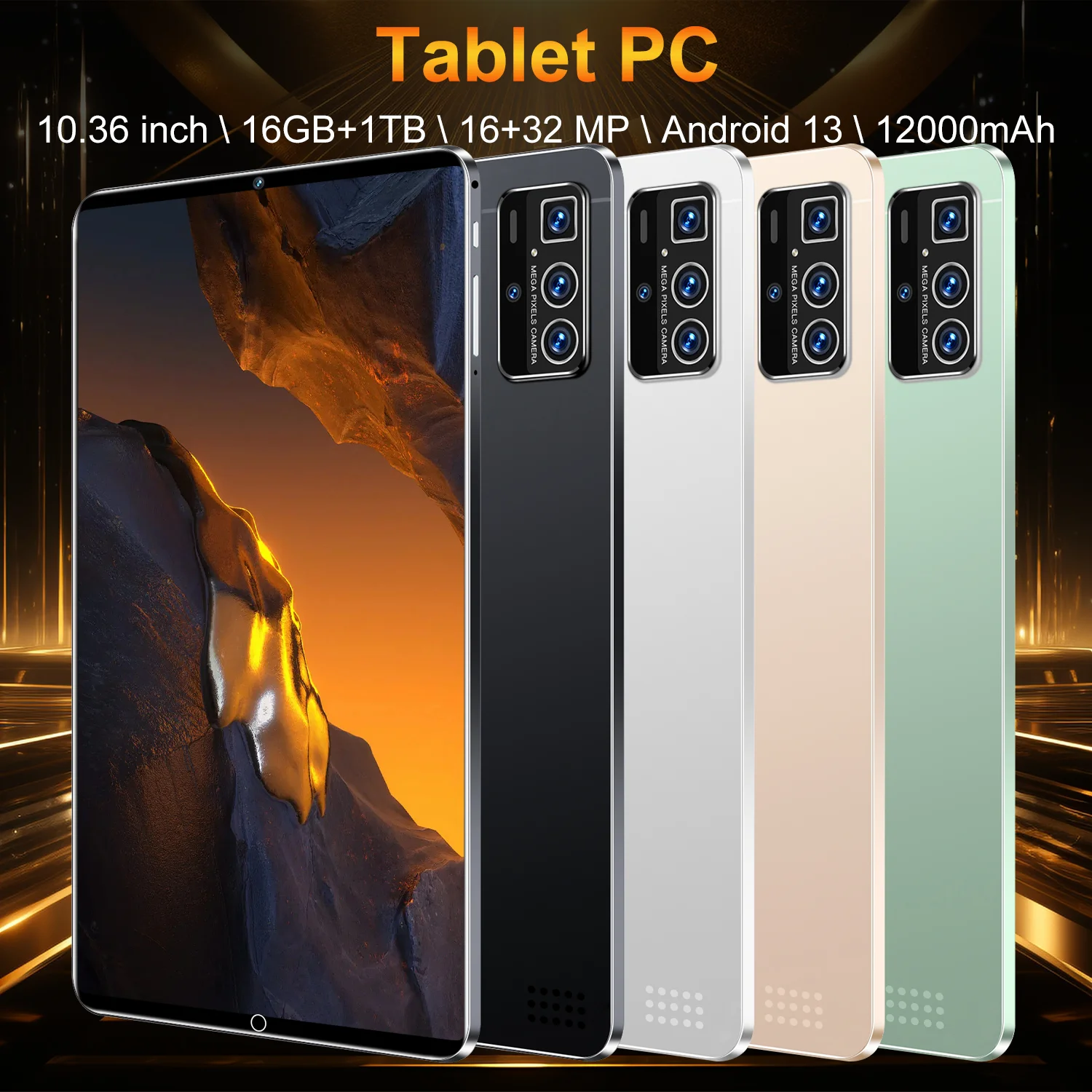 2025 Original Global Version Tablet 10.36 inch HD 4K Android 13 16GB+1T 12000mAh 5G Dual SIM Phone Call WiFi GPS Tablet